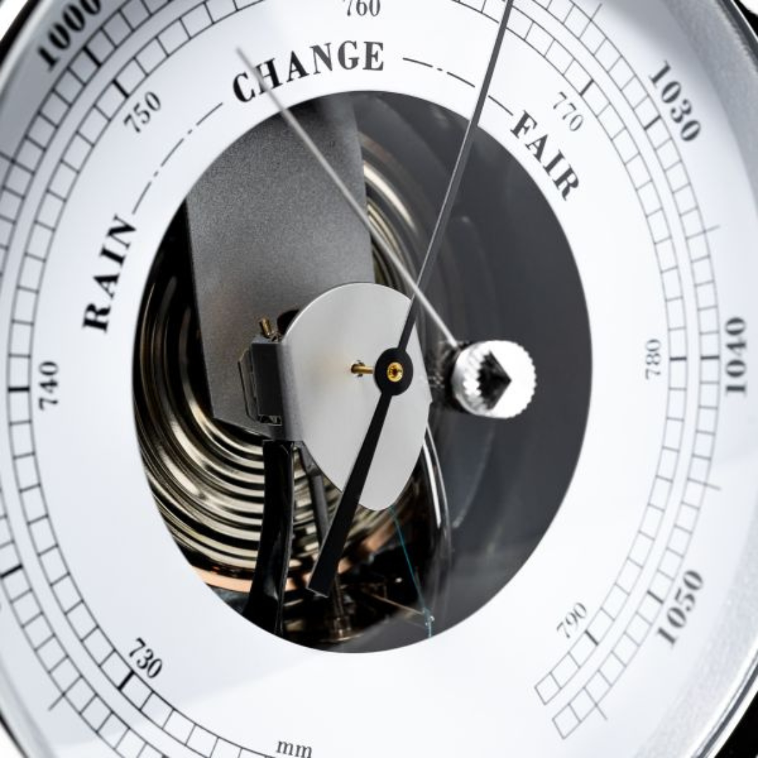 Popular Ebony &amp; Chrome Barometer &amp; Tide Clock Combo