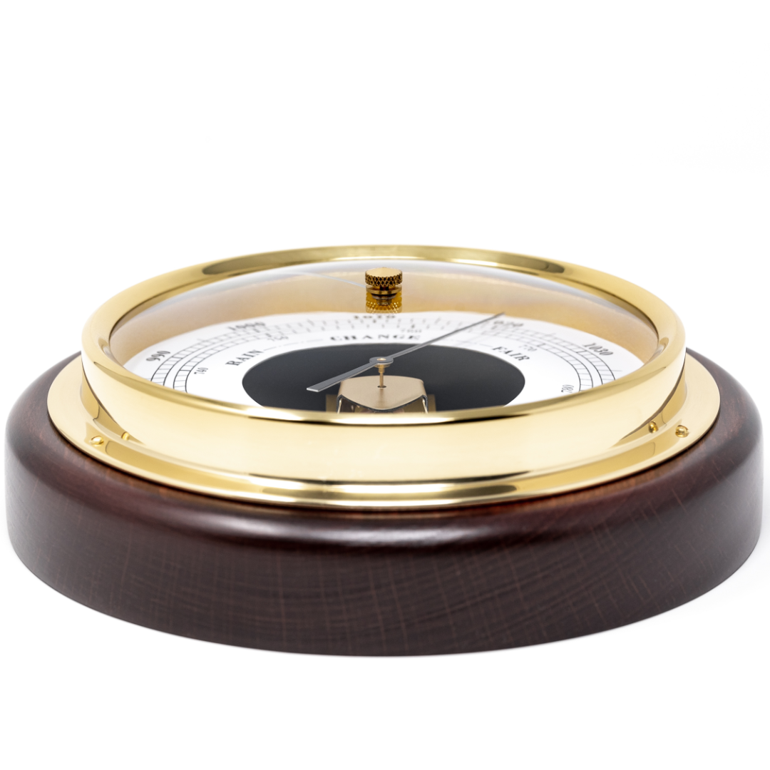 Popular  Mahogany 170mm Barometer &amp; Tide Clock Combo