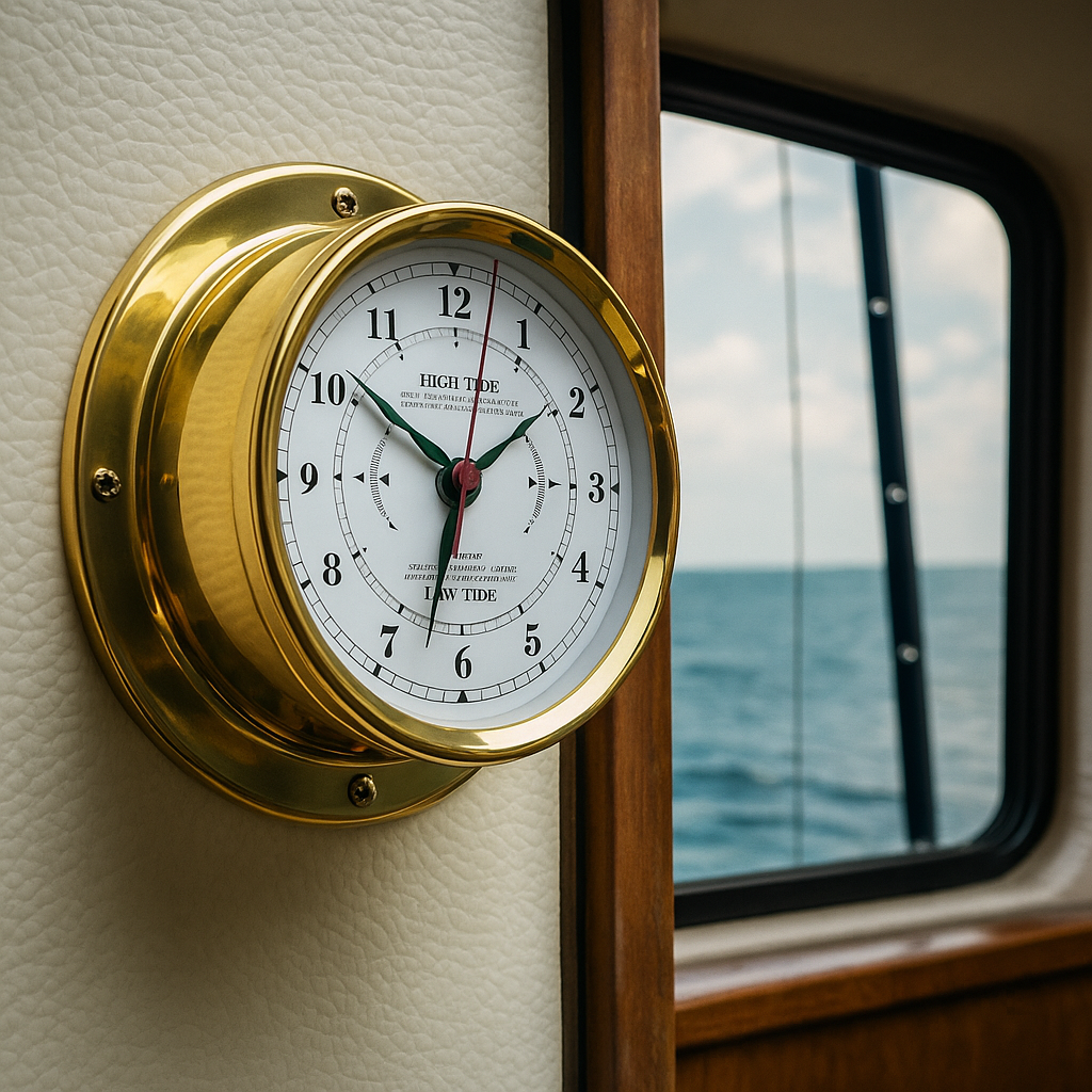 Polished Brass Clock & Tide Clock