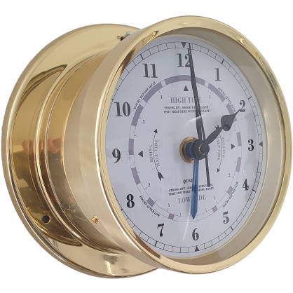 Brass Nautical Barometer &amp; Tide Clock Combo