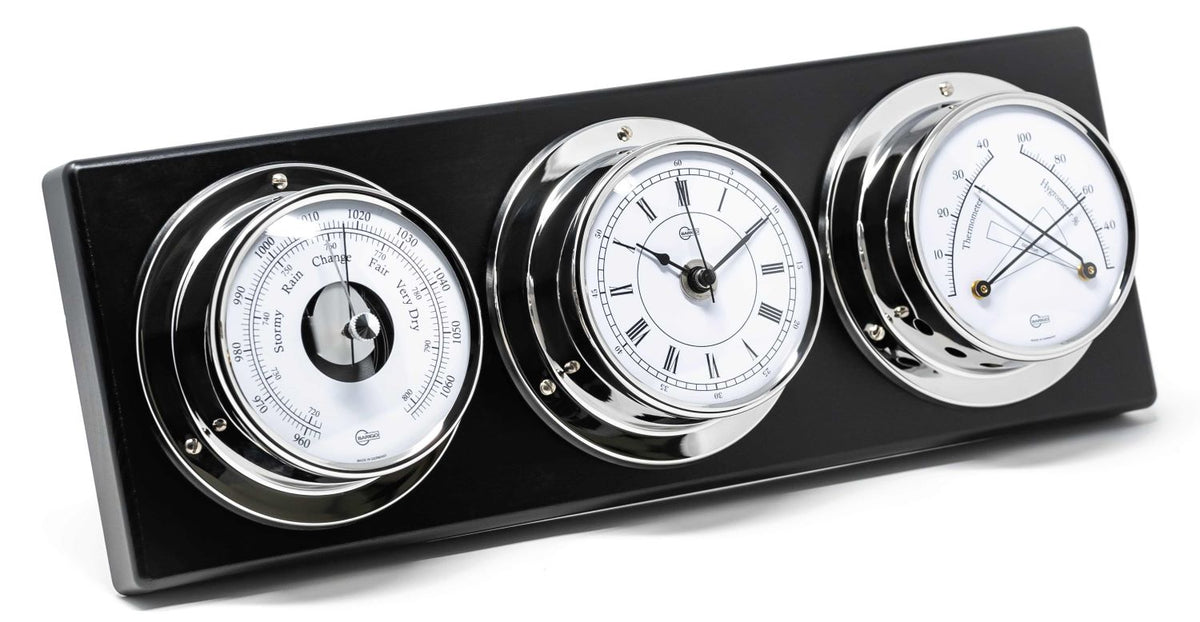 Barigo Tempo Weatherstation - 4 Instruments in 1 - Barometer Hygrometer Thermometer Clock
