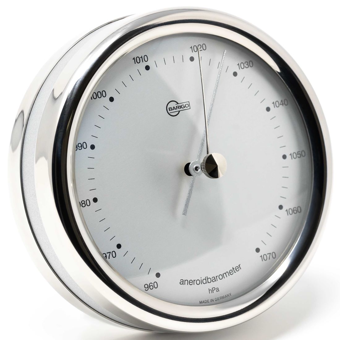 Barigo Orion Barometer | Polished Chrome with Silver Face | 100 mm |823RFPO
