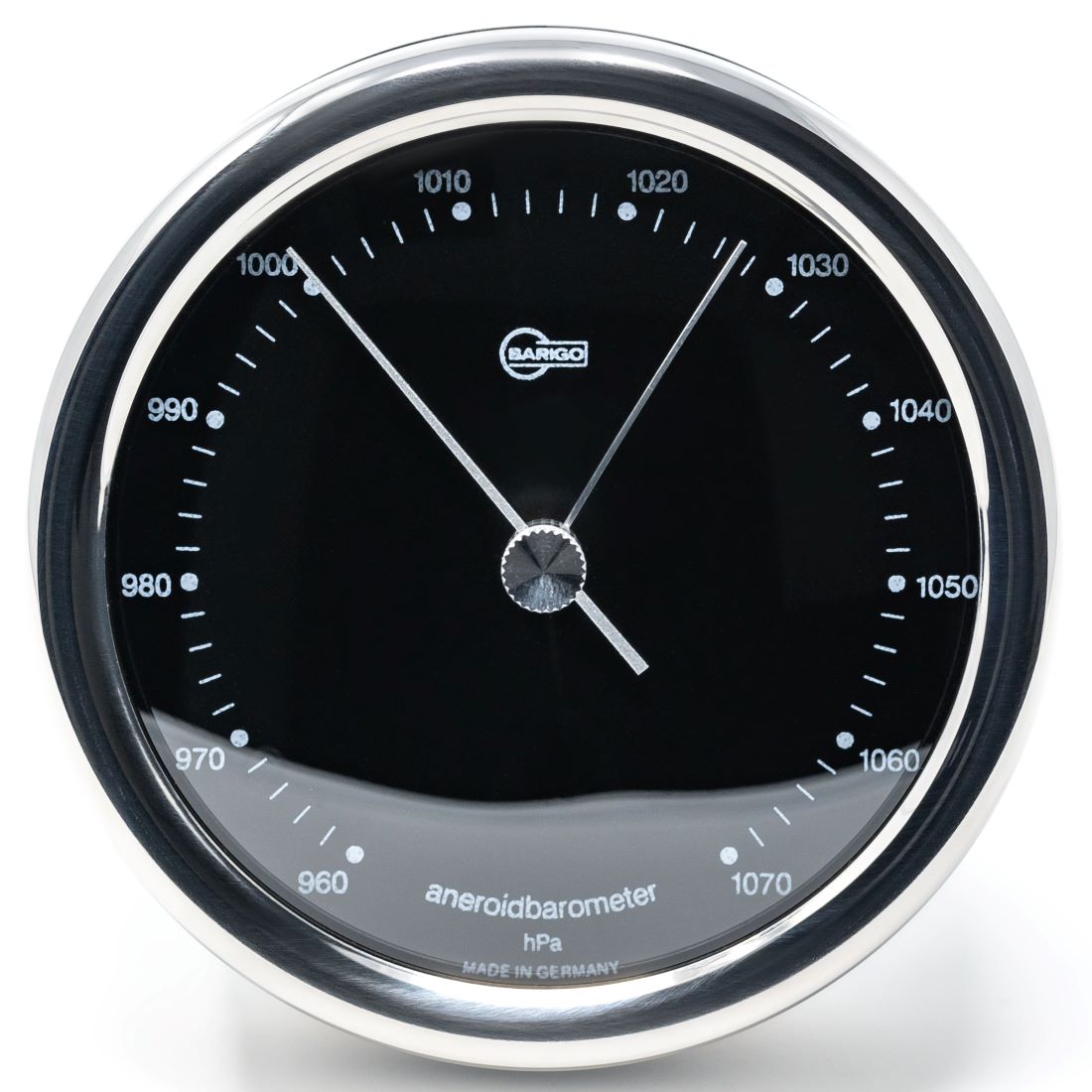 Barigo Orion Barometer | Polished Chrome with Black Face | 100 mm |823RFPO.06