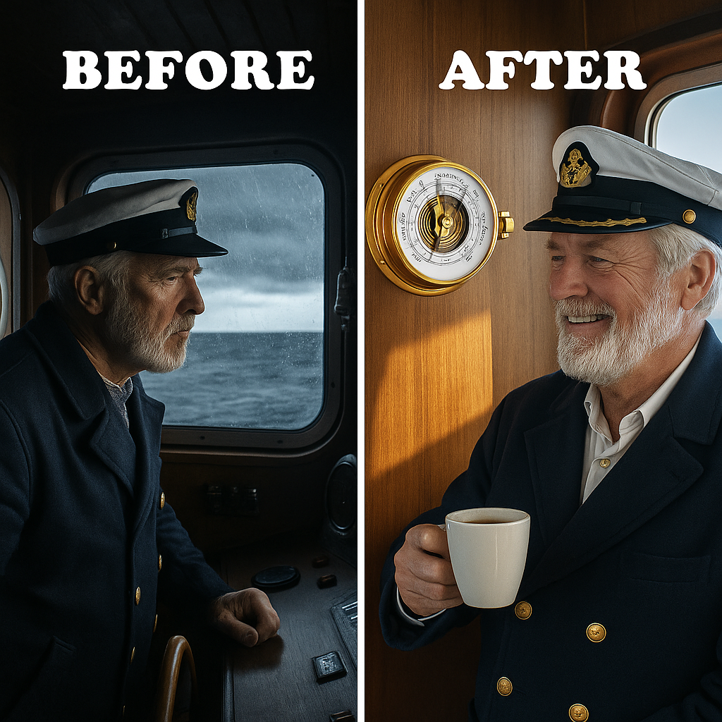 Solid Polished Brass Marine Barometer