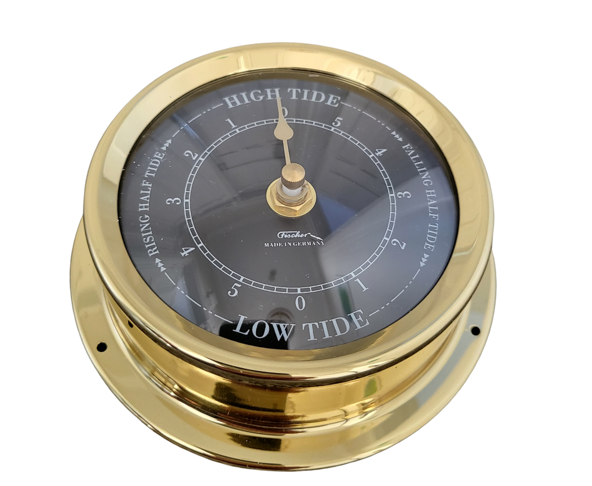 Polished Brass & Black Dial 125mm Barometer - Tide - Temp -Combo