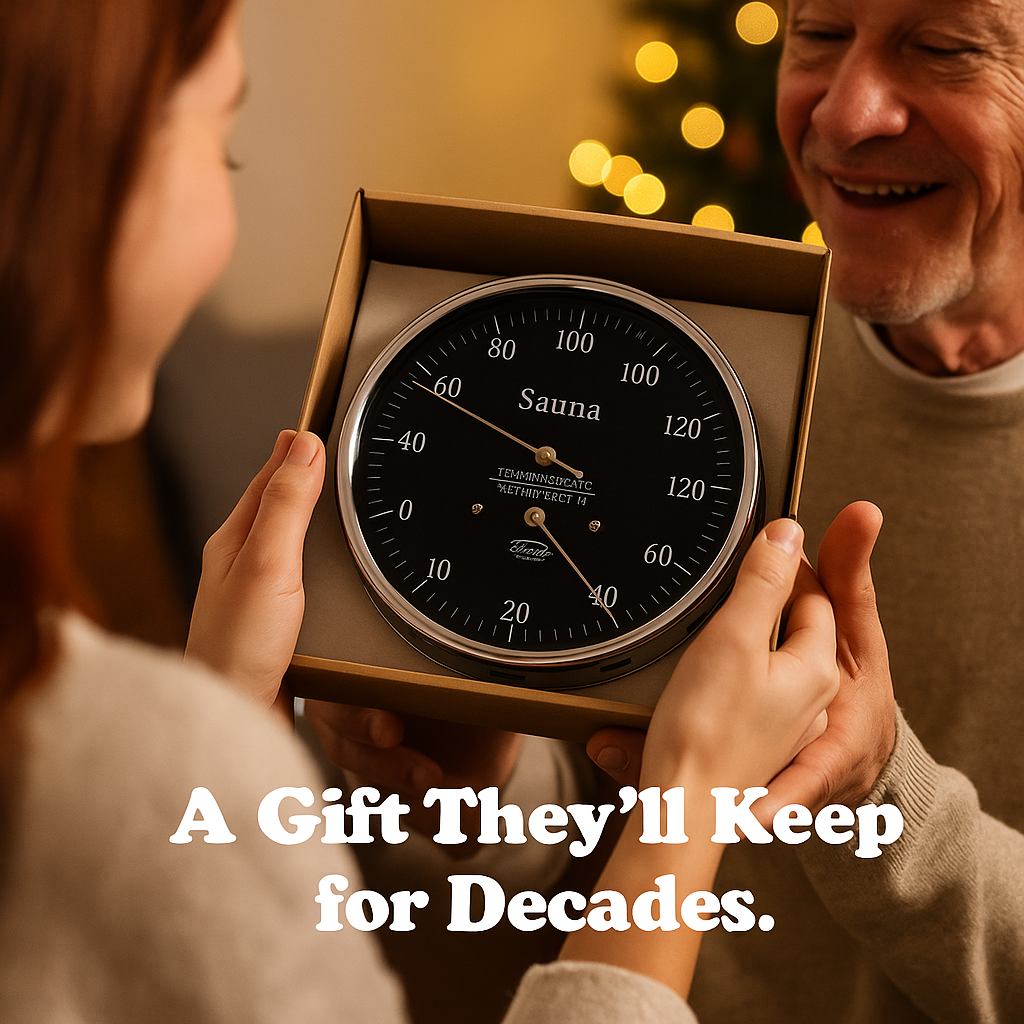 Fischer German Sauna Gauge – Black Dial 160mm (Temperature & Humidity)