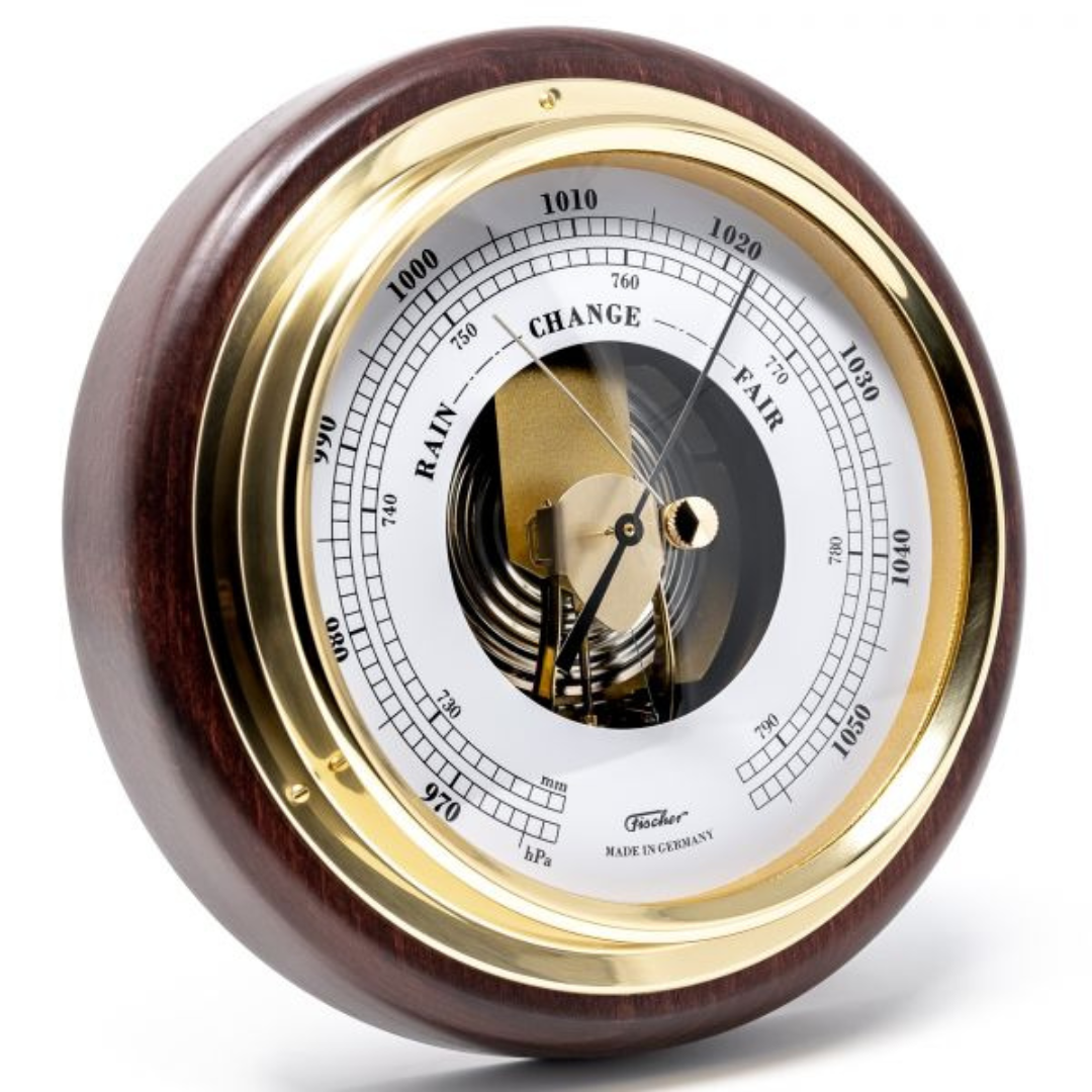 Popular Mahogany &amp; Brass 170mm German Barometer