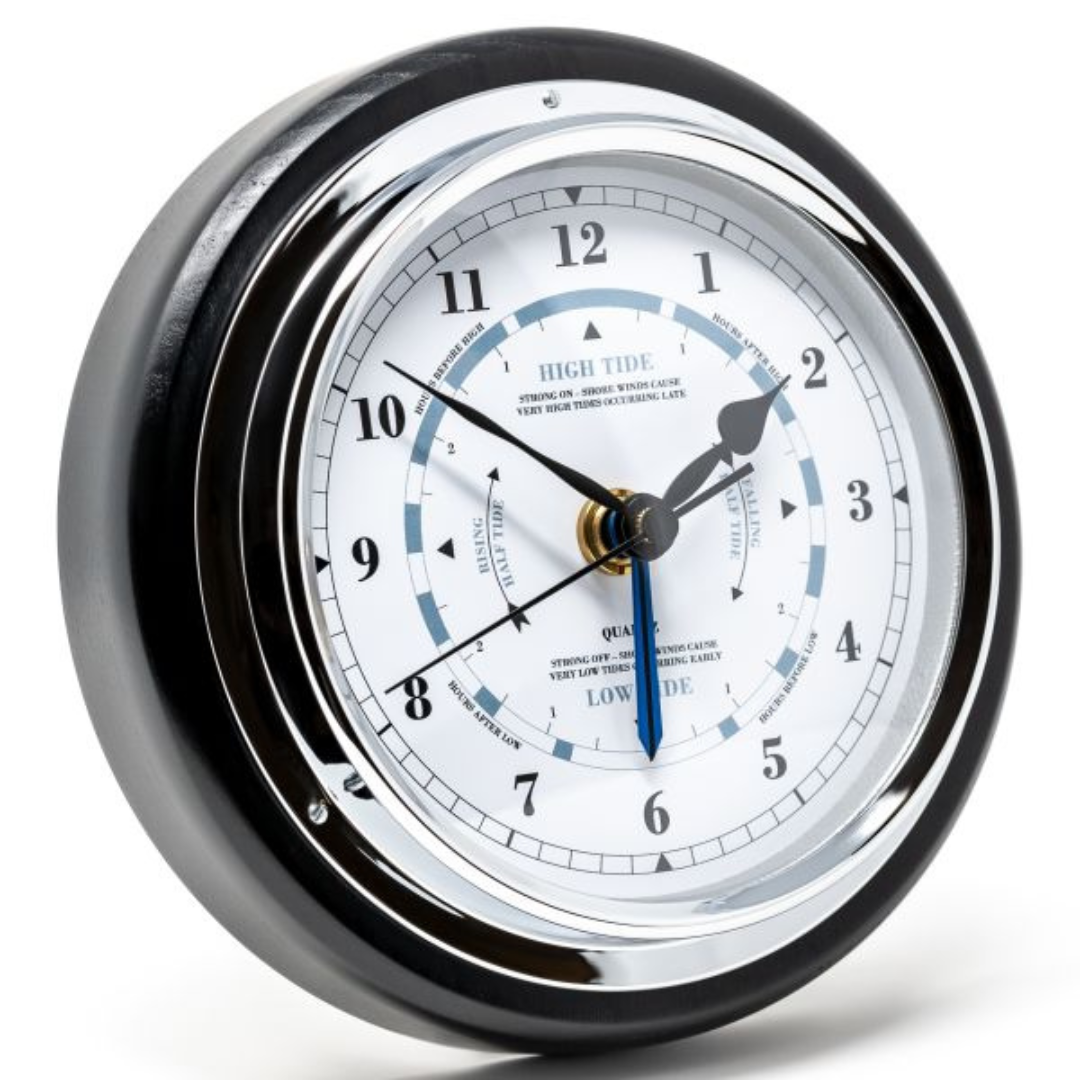 Popular Ebony &amp; Chrome  170mm Tide Clock