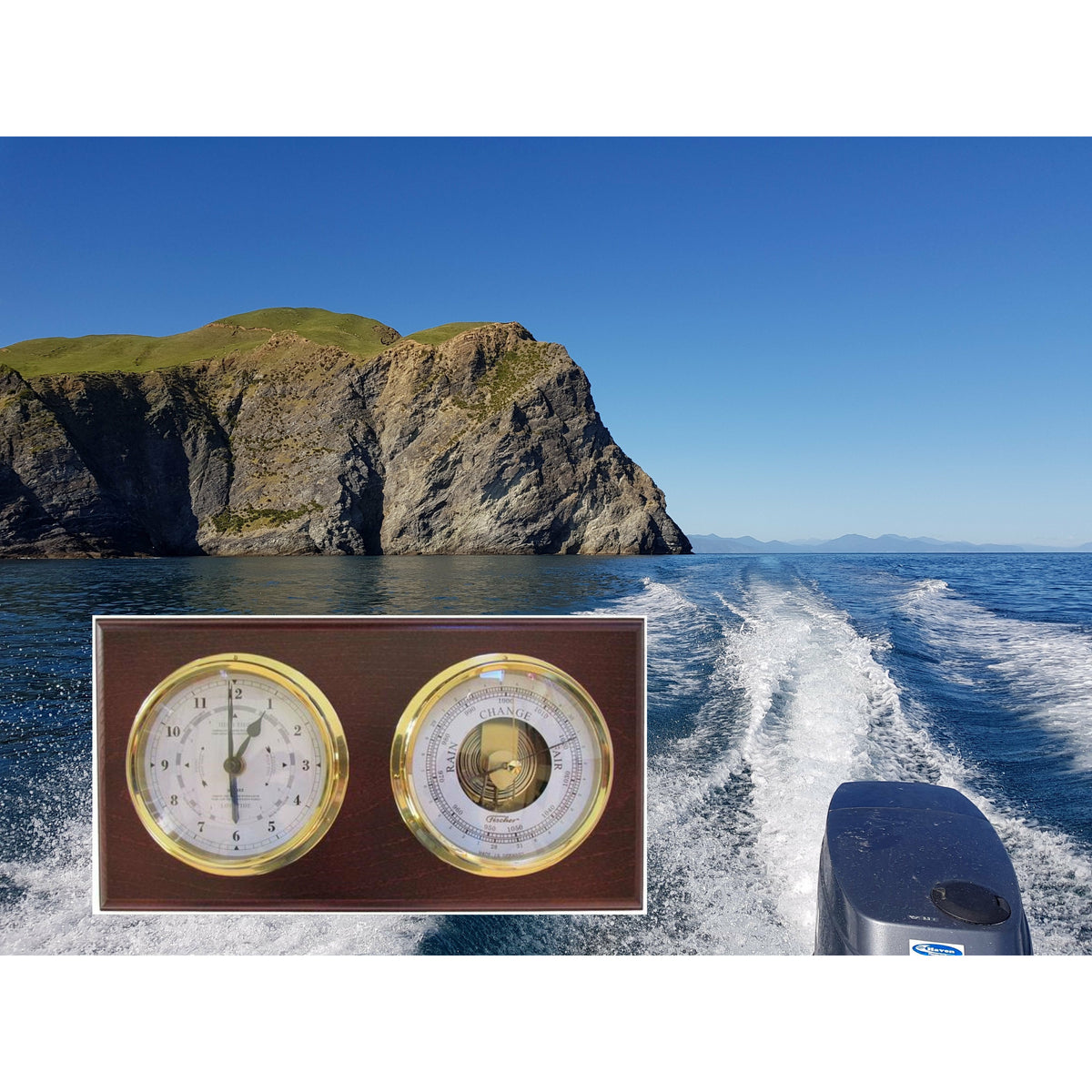 Barometer & Tide Clock - Mahogany & Brass – Perfect for Marine Enthusiasts