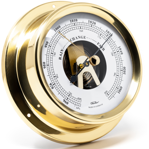 Polished Brass & White Dial 125mm Barometer