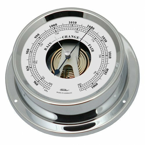 Polished Chrome & White Dial 125mm Barometer