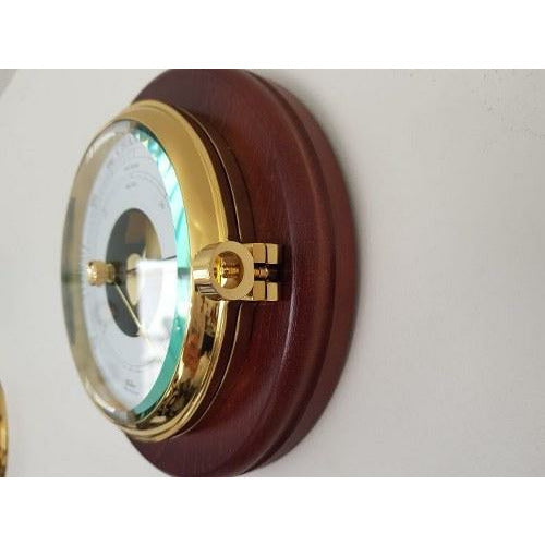 Brass Porthole Mahogany Barometer