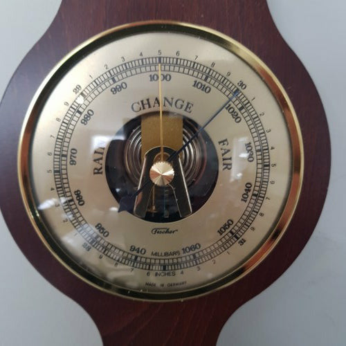 Traditional Banjo Mahogany 540mm Weatherstation -3 in 1 - Hygrometer + Barometer + Thermometer