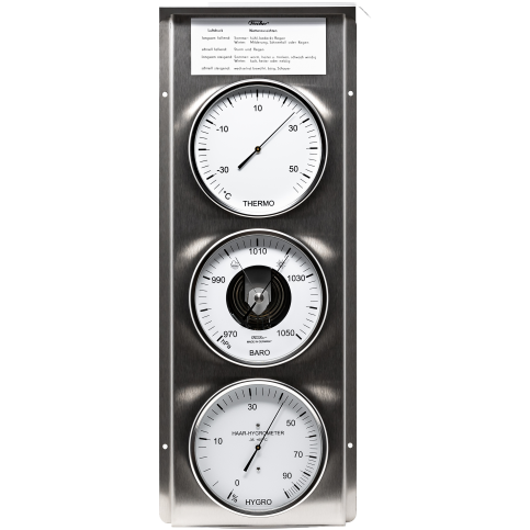 Impressive Indoor & Outdoor Weatherstation- 3 in 1 - Hygrometer + Barometer + Thermometer