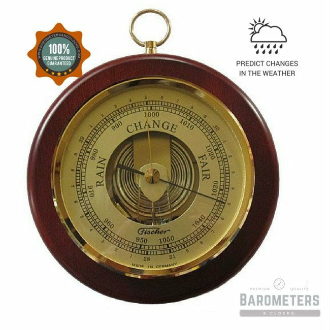 Classic Mahogany &amp; Brass  170mm Fischer Barometer