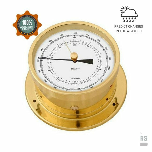 Precision Aneroid Polished Brass Precision Barometer-Navigator
