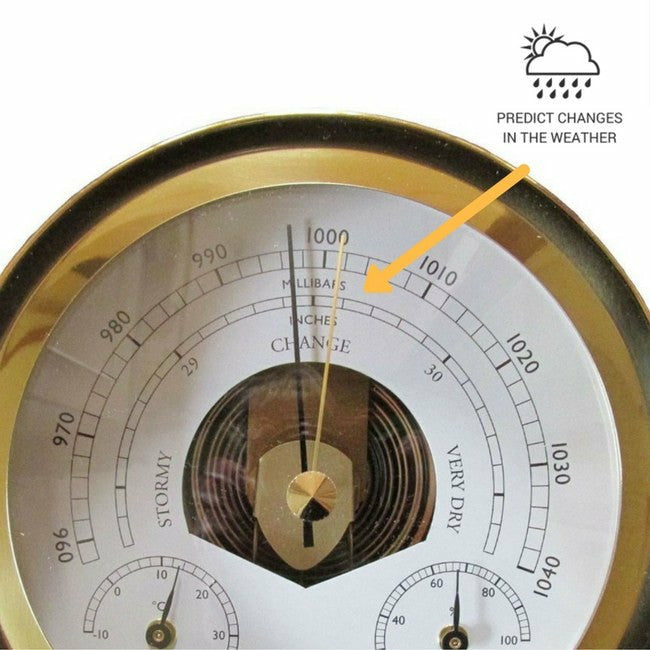 Brass Weatherstation 3 in 1 - Hygrometer + Barometer + Therometer
