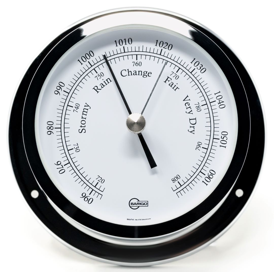 Barigo Star Barometer | Polished Chrome with White Face | 110 mm | 1185CR