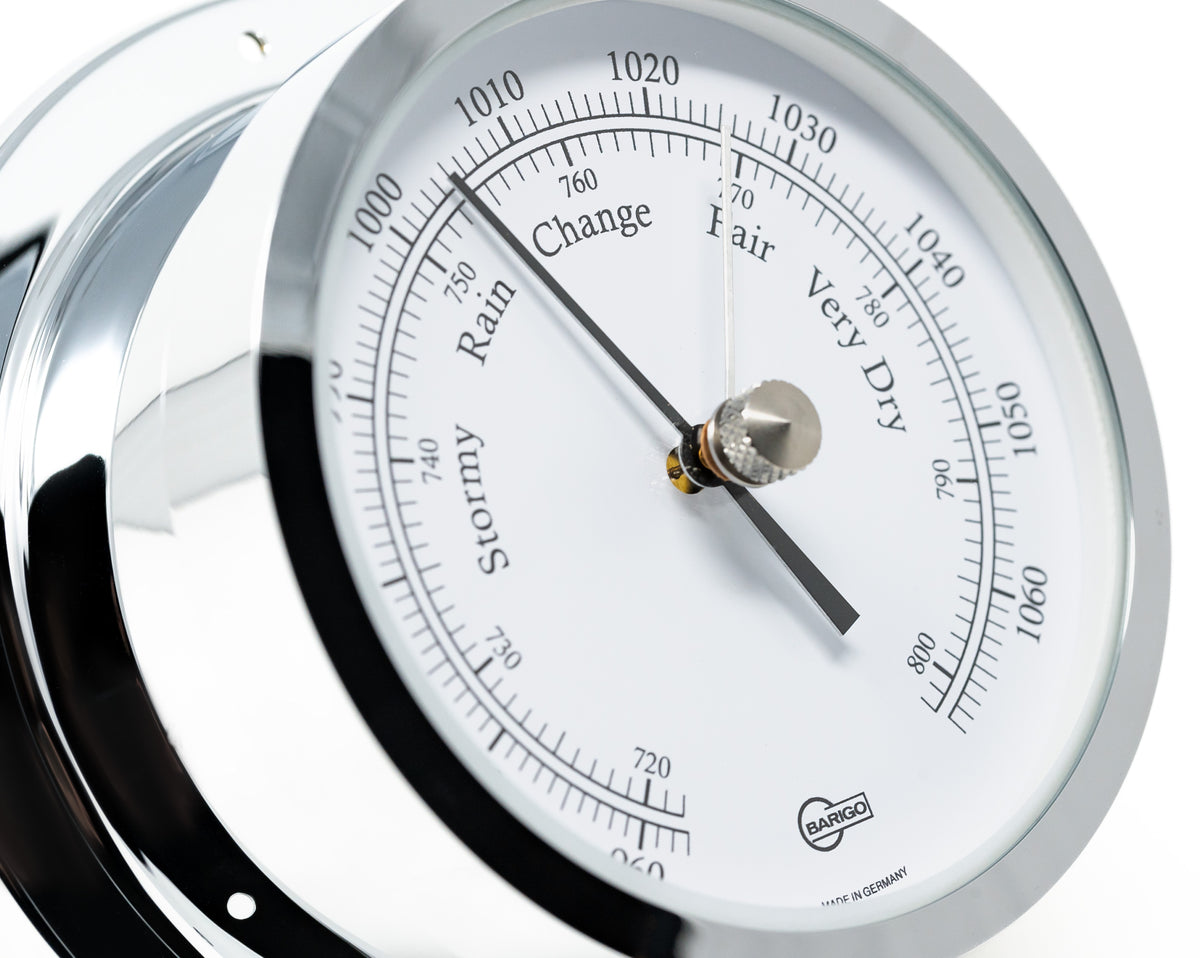 Barigo Star Barometer | Polished Chrome with White Face | 110 mm | 1185CR