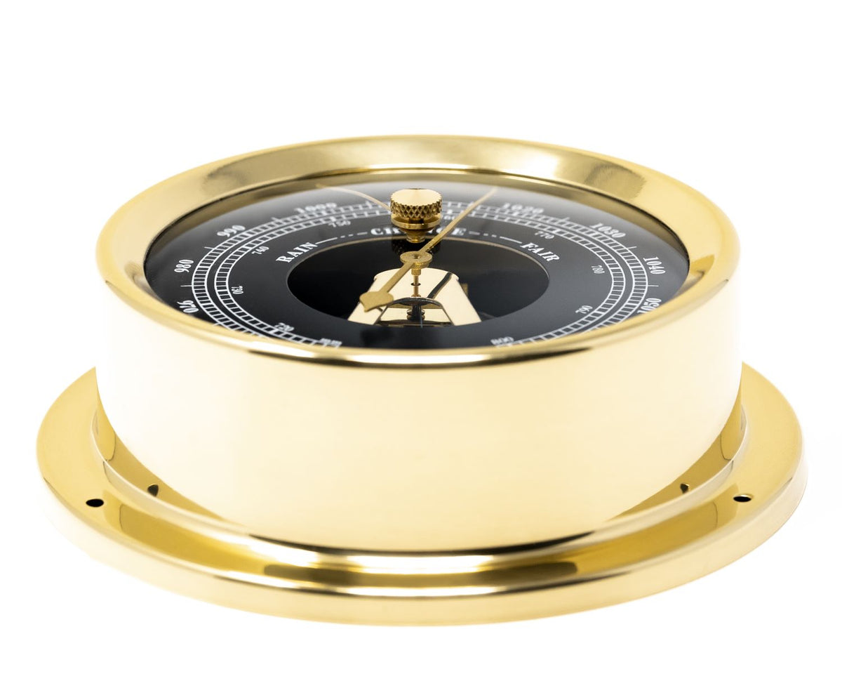 Brass &amp; Black 125mm Barometer