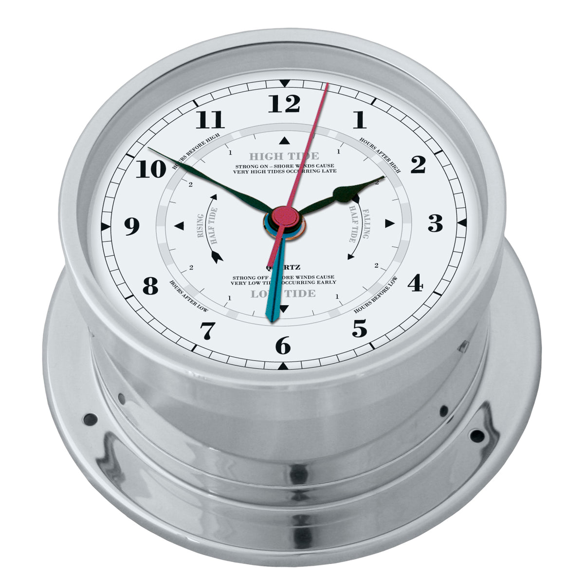 Polished Chrome Barometer &amp; Tide Clock Combo