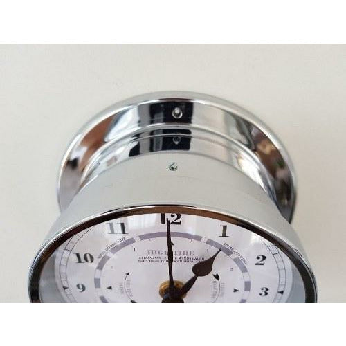 Nautical Chrome Barometer &amp; Tide Clock Combo