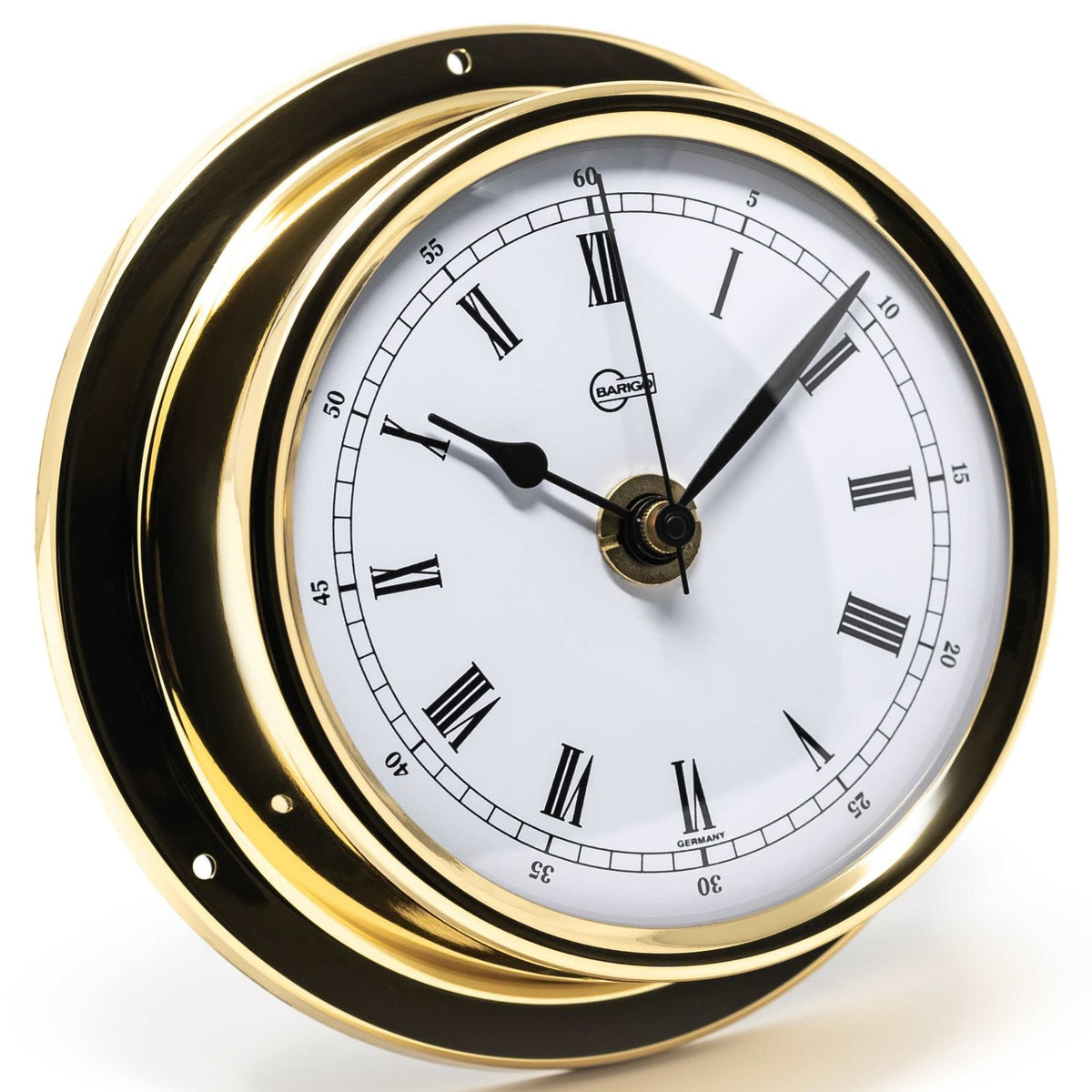 Barigo Regatta Quartz Clock 684MS – Polished Brass (125 mm)