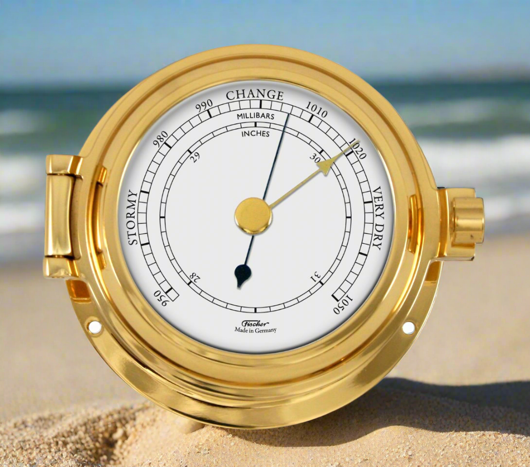 Solid Polished Smaller  Brass Marine Barometer