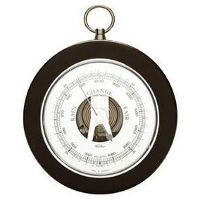 wall hung black and chrome barometer