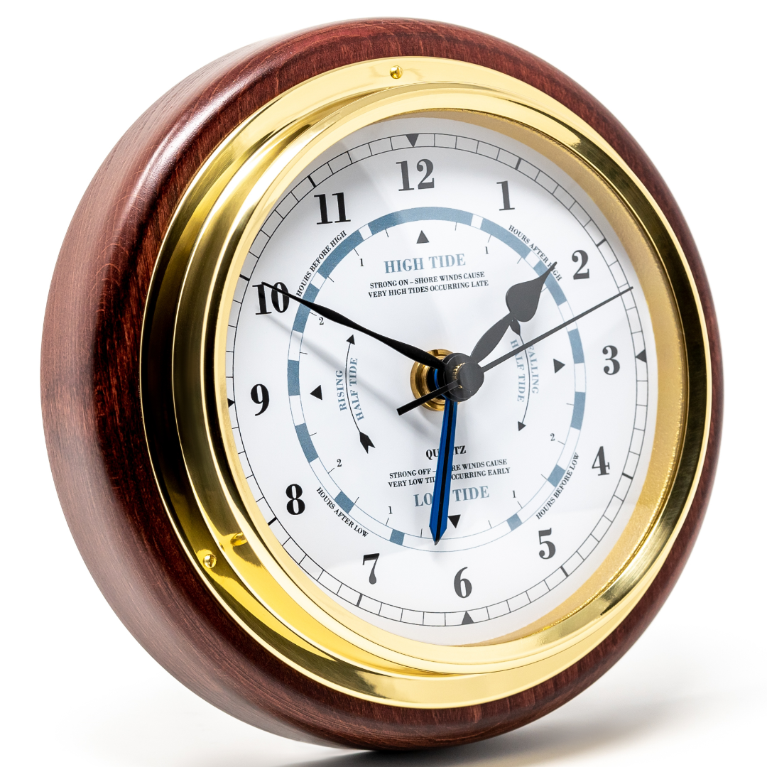 Fischer mahogany tide clock barometersandclocks