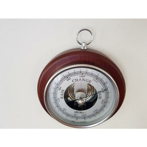 Mahogany &amp; Chrome 170mm Fischer Barometer