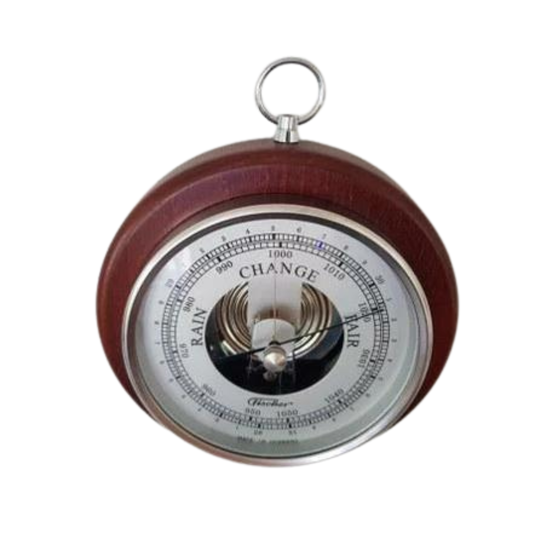 Classic Mahogany &amp; Chrome 170mm Fischer Barometer