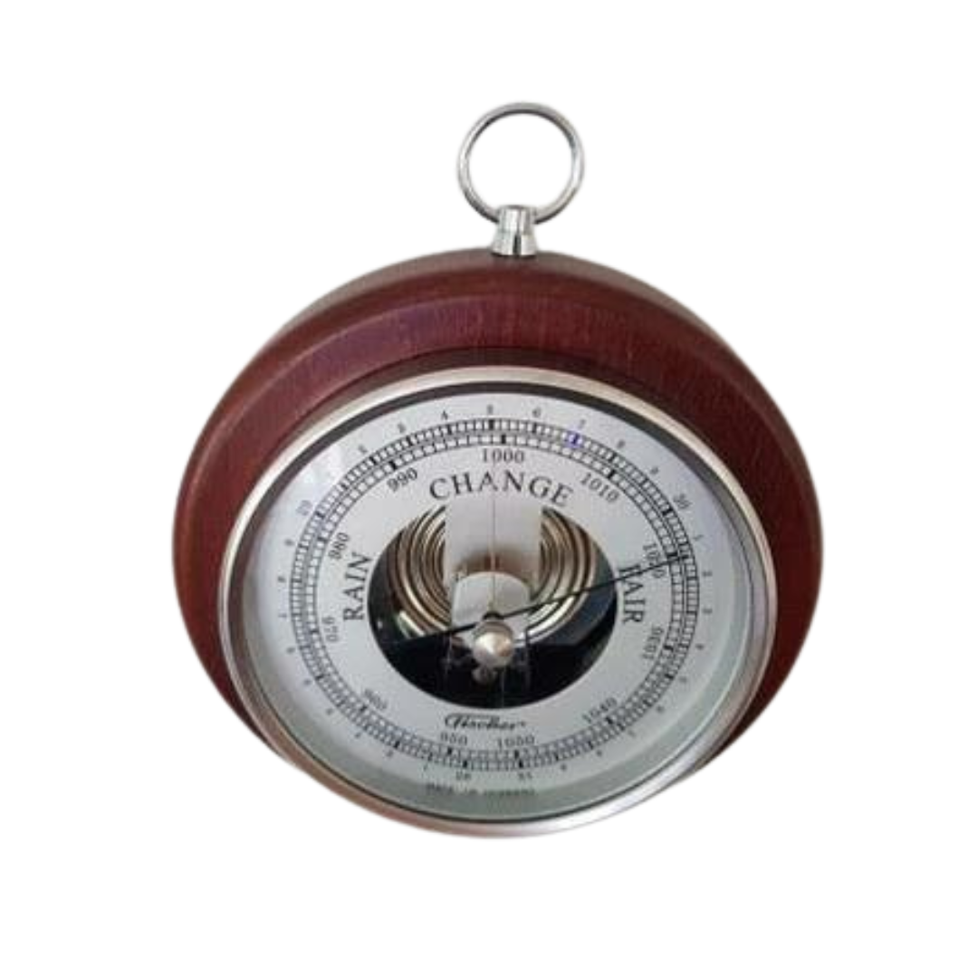 Mahogany &amp; Chrome 170mm Fischer Barometer