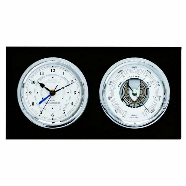 Black and Silver Tide and Time Clock Front