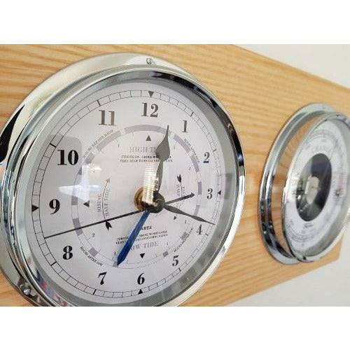 Ash &amp; Chrome Barometer Tide Clock