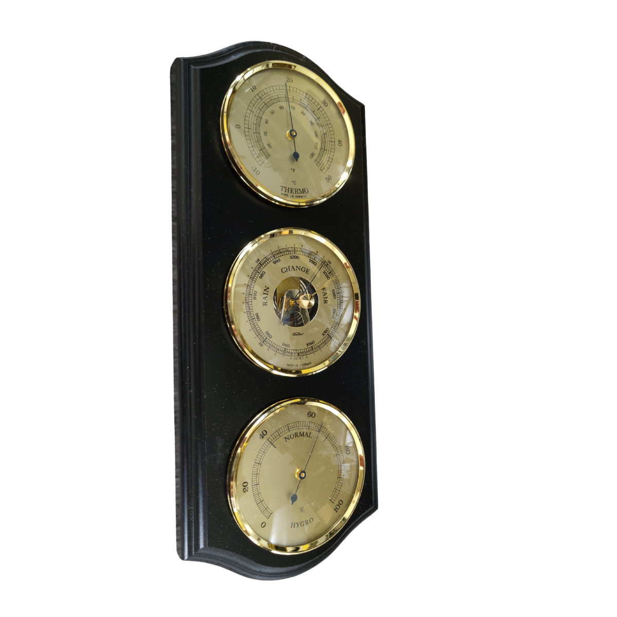 Black &amp; Brass Barometer Weather Station