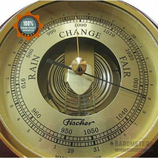 Mahogany &amp; Brass  170mm Fischer Barometer
