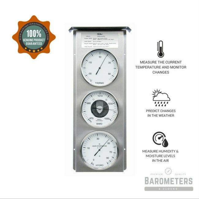 Impressive Indoor &amp; Outdoor Weatherstation- 3 in 1 - Hygrometer + Barometer + Therometer